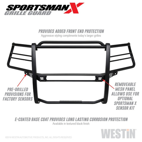 Westin 19-21 Chevy 1500 Sportsman X Grille Guard - Textured Black (Excl. 2019 Silverado LD) - 40-33955