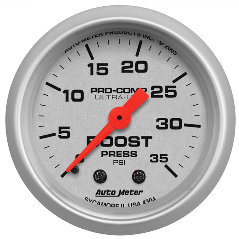 Autometer Ultra-Lite 52mm 35 PSI Mechanical Boost Gauge - 4304