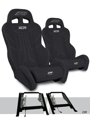 PRP Seats Can-Am Maverick X3/R XCR Suspension Seats Mount & Slider Kit (Pair) - Black - A8001-PORXP-C91-201
