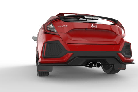 Rally Armor 17-19 Honda Civic Sport & Touring (Hatch) Black UR Mud Flap w/ Red Logo - MF51-UR-BLK/RD