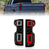 ANZO 19-21 Chevy Silverado Work Truck Full LED Taillights Blk Housing Clear Lens G2 (w/C light Bars) - 311417