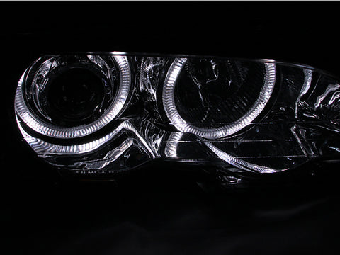 ANZO 2000-2003 BMW 3 Series E46 Projector Headlights w/ Halo Chrome - 121268