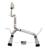 Corsa 07-18 Jeep Wrangler JKU 3.6L/3.8L 2.75in Sport Cat-Back Exhaust w/ 4in American Flag Tips - 21122USA
