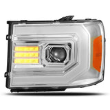 AlphaRex 07-13 GMC Sierra 1500 (No Clsc) LUXX-Series LED Proj HL Chrome w/Actv Lgt & Seq.Sig / DRL - 880096