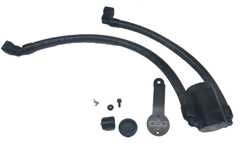 J&L 2018-2023 Ford Mustang GT Driver Side Oil Separator 3.0 - Black Anodized - 3024D-B