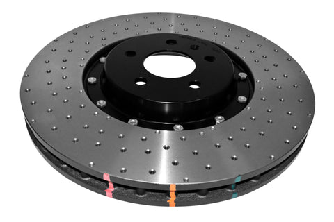 DBA 14-17 Audi A8 Quattro Front Slotted 5000 Series 2 Piece Rotor Assembled w/ Black Hat Drill/Dimp - 52774BLKXD