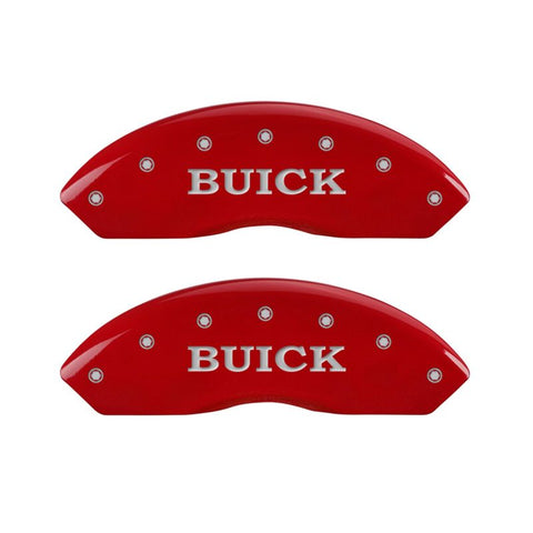 MGP 4 Caliper Covers Engraved Front Buick Rear Red Finish Silver Char 2018 Buick Envision - 49011SBSHRD