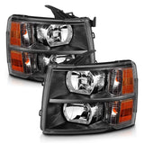 ANZO 2007-2013 Chevrolet Silverado Crystal Headlights Black - 111393