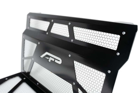 Agency Power 14-18 Polaris RZR XP 1000 / XP Turbo Vented Engine Cover - Gloss Black/Raw Mesh - AP-RZR-111-FGB-MRAW