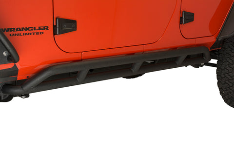 Fishbone Offroad 07-18 Jeep JK 4 Door Wrangler JK Steel Rock Sliders - Blk Textured Powdercoat - FB23009