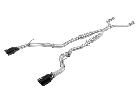 aFe POWER Takeda 2.5in 304 SS CB Exhaust w/ Black Tips 17-19 Infiniti Q60 V6-3.0L (tt) - 49-36134NM-B