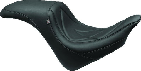 Mustang 06-17 Harley Softail Wide Tire (200mm) Wide Touring Recessed Passenger Seat w/Studs - Black - 79533