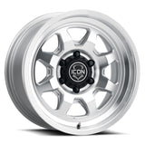 ICON Nuevo 17 X 8.5 5 X 5 6mm Offset 4.5in BS Silver Machined - 8117857345SM