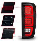 ANZO 19-23 GMC Sierra 1500/2500HD/3500HD Smoke Black Replacement Full LED Bar Tail Light - 311460