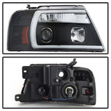 Spyder 04-08 Ford F-150 Projector Headlights - Light Bar DRL - Black PRO-YD-FF15004V2-LB-BK - 5084484