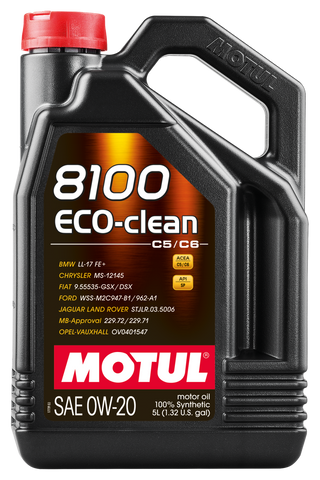 Motul 5L Synthetic Engine Oil 8100 0W20 Eco-Clean - 108862