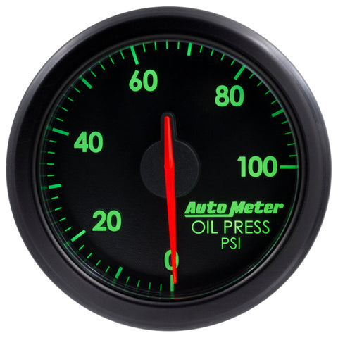 Autometer Airdrive 2-1/6in Oil Pressure Gauge 0-100 PSI - Black - 9152-T