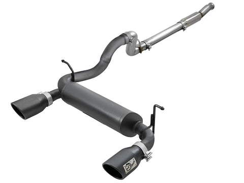 aFe Rebel Series 409 Stainless Steel Cat-Back Exhaust 18-21 Jeep Wrangler JL 2.0L (t) - Black Tip - 49-48096-B