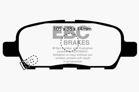 EBC 08-13 Infiniti EX35 3.5 Ultimax2 Rear Brake Pads - UD1288