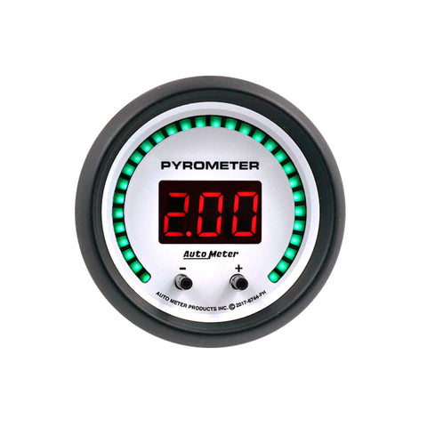 Autometer 52.4mm White Two Channel 0-2000 Degree Pyrometer (EGT) Phantom Elite Digital Gauge - 6744-PH