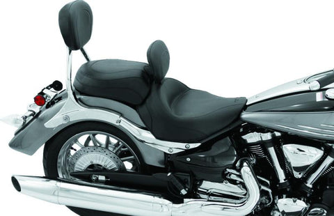 Mustang 06-15 Yamaha Roadliner, Stratoliner Wide Touring Solo Seat w/ Driver Backrest - Black - 79454