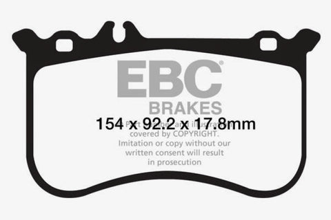 EBC 10-11 Mercedes-Benz CL550 5.5 AMG Sport Pkg Yellowstuff Front Brake Pads - DP42138R