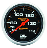 Autometer Liquid Filled Mechanical 66.7mm 140-280 deg F Oil Termperature Gauge Includes 6 ft Tubing - 5441