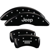 MGP 4 Caliper Covers Engraved Front & Rear MOPAR Black finish silver ch - 42003SMOPBK
