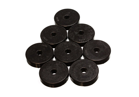 Energy Suspension Polyurethane Pad Set - 2 9/32in OD x 7/16in Hole ID x 1/2in Height - Round Black - 9.9528G