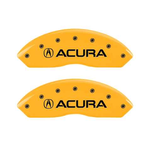 MGP 4 Caliper Covers Engraved Front & Rear Acura Yellow finish black ch - 39014SACUYL