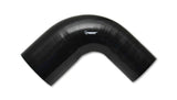 Vibrant 4 Ply Reinforced Silicone 90 degree Transition Elbow - 2.5in I.D. x 2.75in I.D. (BLACK) - 2781