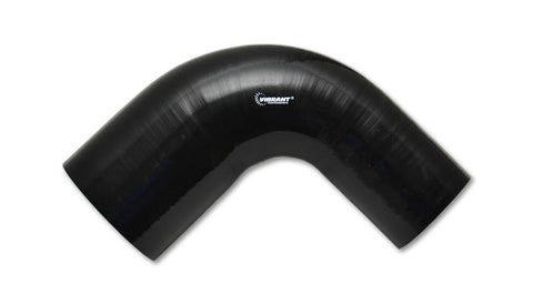 Vibrant 4 Ply Reinforced Silicone 90 degree Transition Elbow - 2.5in I.D. x 2.75in I.D. (BLACK) - 2781