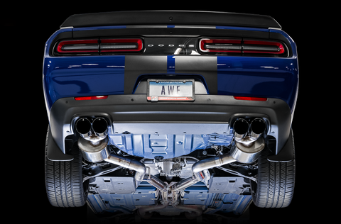 AWE Tuning 2017+ Challenger 5.7 Touring Edition Exhaust - Non-Resonated - Diamond Black Quad Tips - 3020-43084
