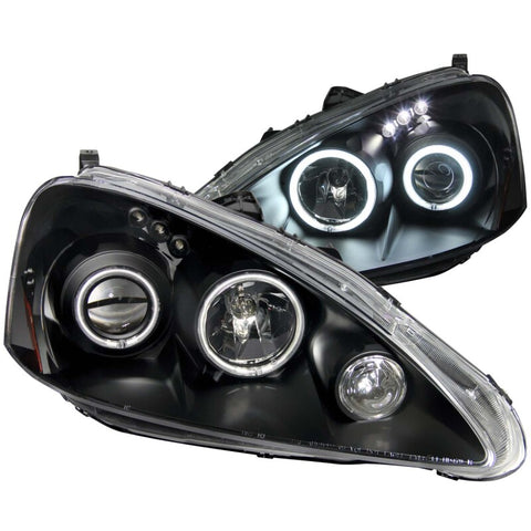 ANZO 2005-2006 Acura RSX Projector Headlights w/ Halo Black - 121197