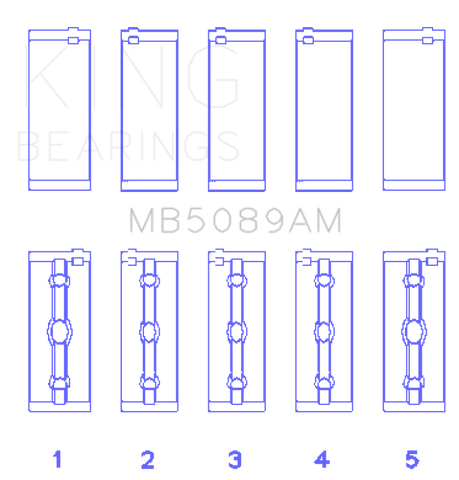 King Engine Bearings Toyota 1Rz (Size +0.75mm) Main Bearing Set - MB5089AM0.75