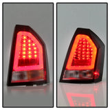 Spyder 05-07 Chrysler 3000C Verison 2 Light Bar LED Tail Lights - Red Clear (ALT-YD-C305V2-LED-RC) - 5083364