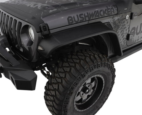 Bushwacker 2018+ Jeep Wrangler (JL) Unlimited Flat Style Flares 4pc - Black - 10923-07