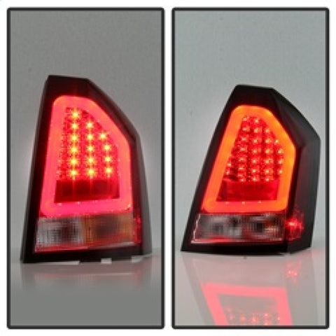 Spyder 05-07 Chrysler 3000C Version 2 Light Bar LED Tail Lights - Red Clear (ALT-YD-C305V2-LED-RC) - 5083364