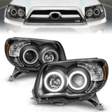 ANZO 2006-2009 Toyota 4Runner Projector Headlights w/ Halo Black - 111320