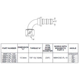 Mishimoto 180-Degree Push Lock Fitting -10AN - MMFT-PL-10180