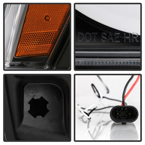 Spyder 05-07 Jeep Grand Cherokee - Light Bar Projector Headlights - Black - PRO-YD-JGC05V2-LB-BK - 5086129
