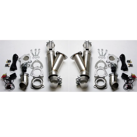 Granatelli 2.25in Alum Mild Steel Electronic Dual Slip Fit Exhaust Cutout w/Band Clamps - 303522D