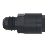 DeatschWerks 6AN Male Flare to 5/16in Female EFI Quick Connect Adapter - Anodized Matte Black - 6-02-0121-B