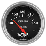 Autometer Sport-Comp 66.7mm 100-250 Deg F Short Sweep Electronic Water Temperature Gauge - 3531