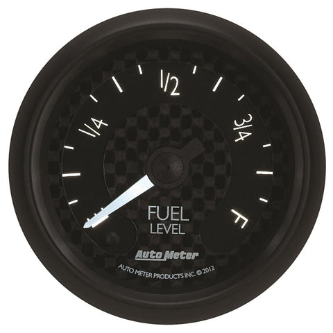 Autometer GT Series 52mm Full Sweep Electronic 0-280 ohm Fuel Level Programmable Empty-Full Range - 8010