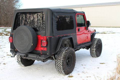 Fishbone Offroad 97-06 Jeep Wrangler TJ Steel Tube Fenders Rear 3In Flare - Blk Textured Powdercoat - FB23029R