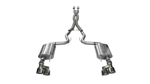 Corsa 2015-2017 Ford Mustang GT 5.0 3in Cat Back Exhaust Polish Quad Tips (Sport) - 14337