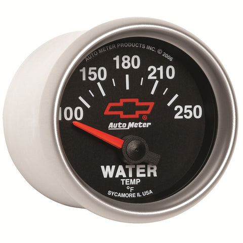Autometer GM Bowtie Black 2-1/16in 100-250 F Pedestal Electronic Water Temp Gauge - 3637-00406
