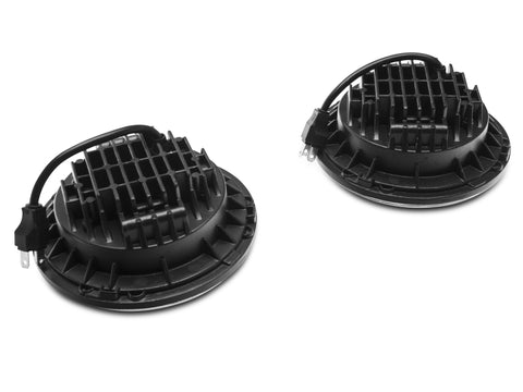 Raxiom 97-18 Jeep Wrangler TJ/JK Axial Series LED Daymaker Headlights- Chrome Housing (Clear Lens) - J108043