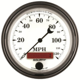 AutoMeter Gauge Speedometer 3-3/8in. 120MPH Elec. Prog. W/ Lcd Odo Old Tyme Wht II - 1287